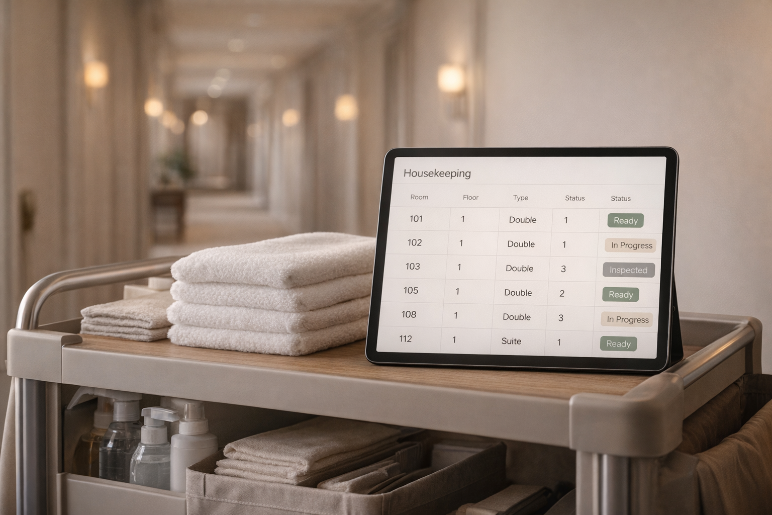 Housekeeping interface mockup